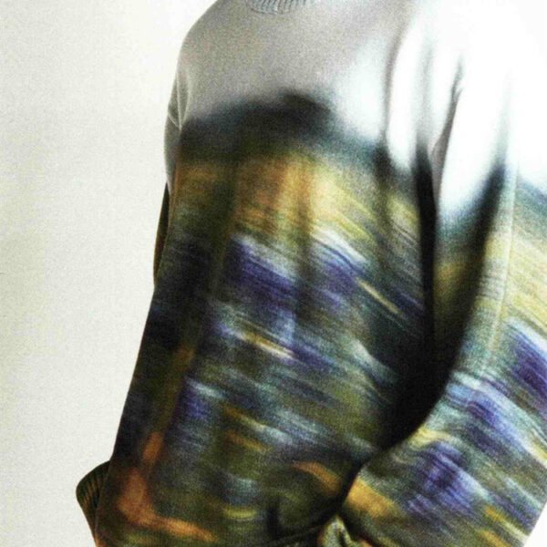 Men's And Women's Fashion Abstract Blue Hooded Flower Field Jumper Line - Image 4