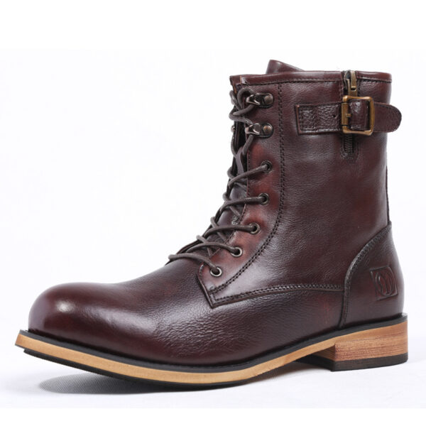 British Retro Round Toe Men's Leather Martin Boots - Image 3