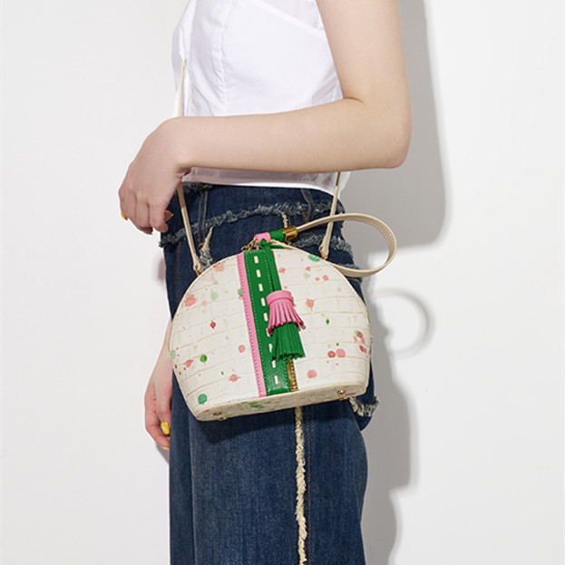 Women’s Personalized Tassel Handbag Genuine Leather