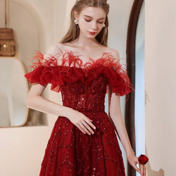 Off-shoulder Annual Conference Host Engagement Dress - Image 5
