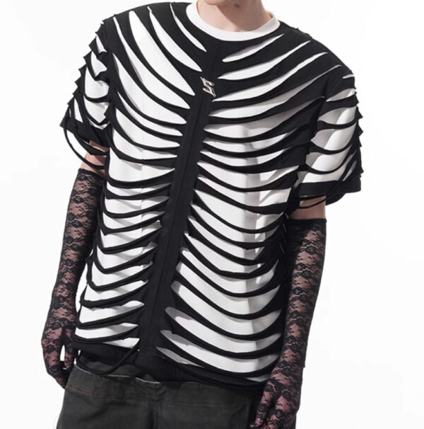 Special-interest Design Hollow Cut Bone T-shirt - Image 4