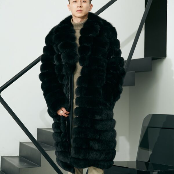 Men's Real Fur Long Fur Coat Winter - Image 2