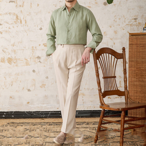 Linen Thin Long Sleeve Shirt - Image 3