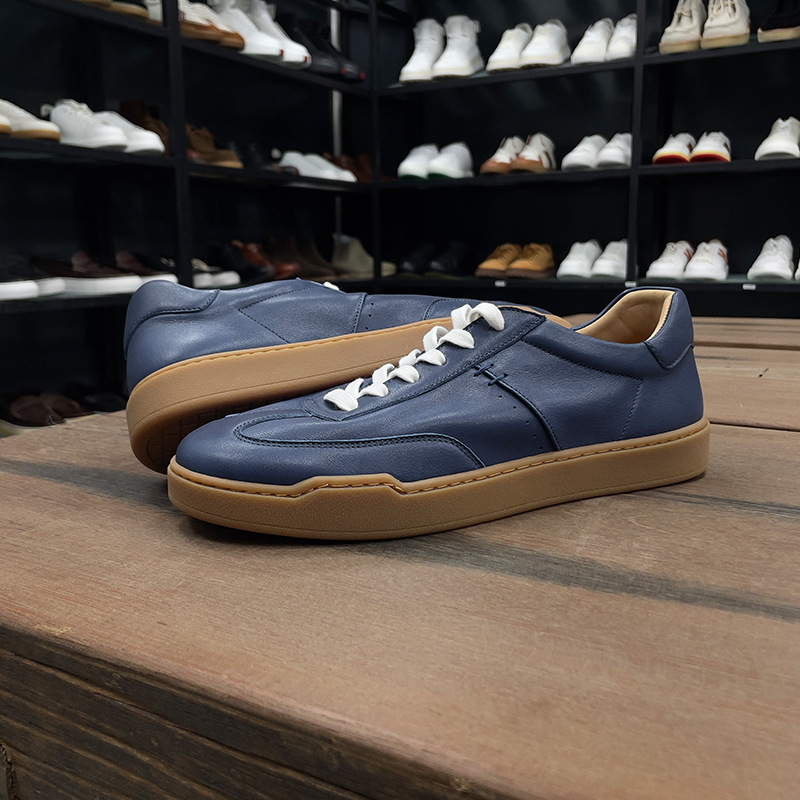 Cowhide Men’s Trendy All-match Niche Casual Sneakers
