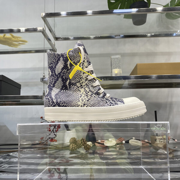High-top Men's Leather Python Pattern Platform Niche Casual Sneakers - Image 4