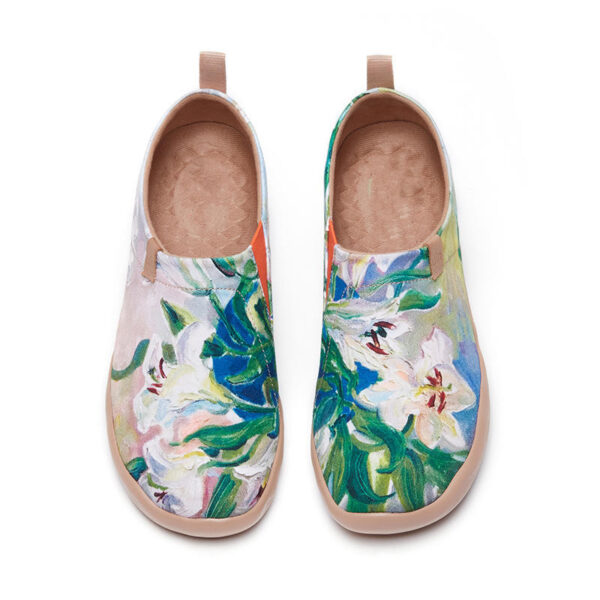 Women's Casual Shoes Painted Walking Slip On Lightweight Loafers Comfortable Canvas Fashion Sneakers - Image 4