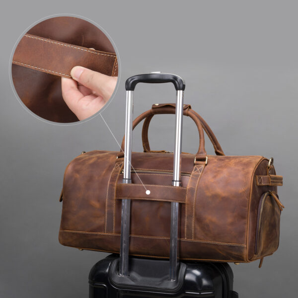 The First Layer Of Cowhide Europe And America Retro Large Capacity Line - Image 5