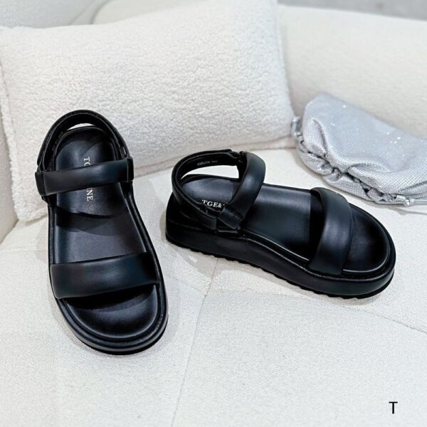 Simple Fashion Soft Tire Sheepskin Round Toe Comfortable Strap Light Platform Sandals - Image 5