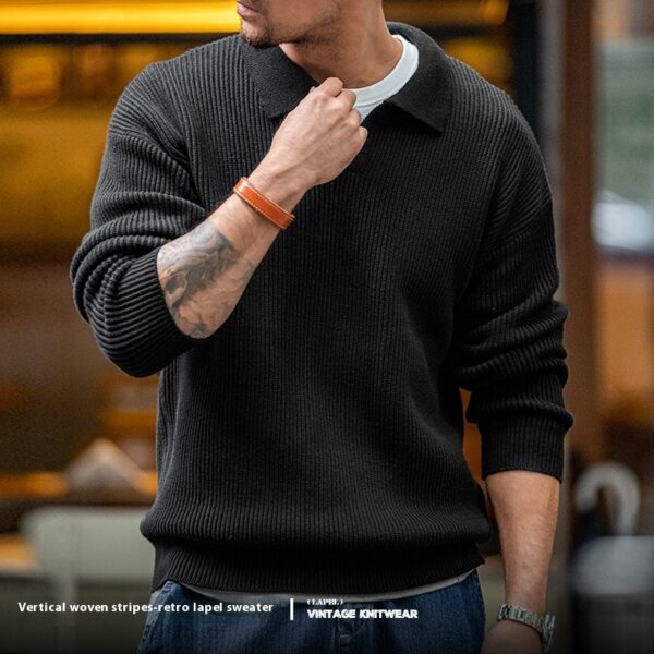 Retro Lapels Knitwear Pullover - Image 2