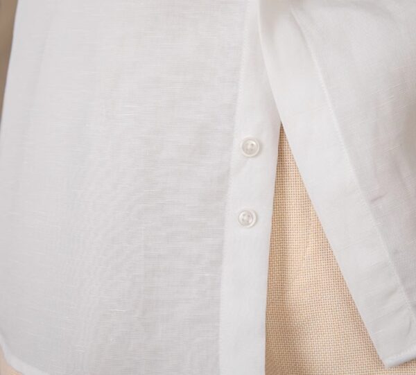 Skin-friendly Draping Lyocell Long Linen Sleeves Shirt - Image 2