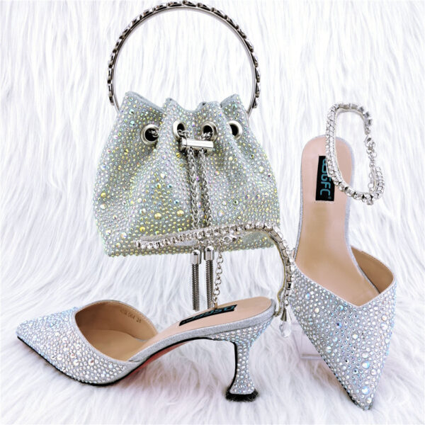 Shoe Bag Set Combination Pointy Back Empty Sandals Same Style Hand-held Diamond - Image 7