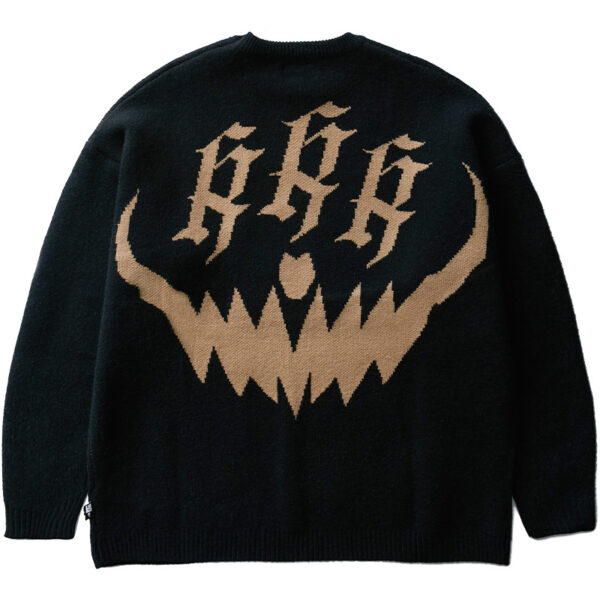 Men's Letter Devil Crew Neck Loose Sweater - Image 5