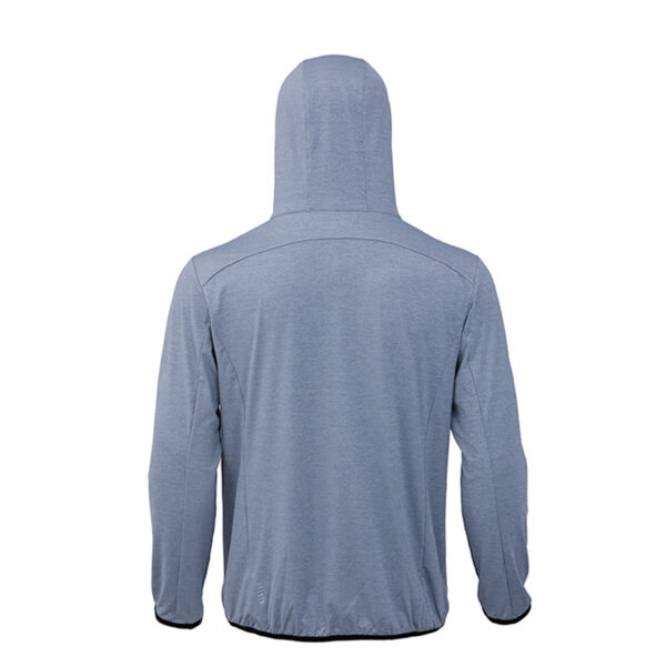 Grey Sport Hoodie Zip Long Sleeve - Image 5