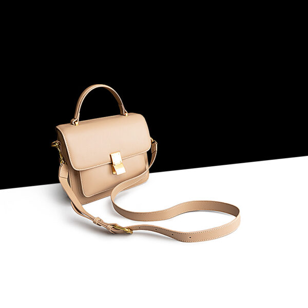 Leather Cow Women's High-end Retro Square Shoulder Bag - Image 6