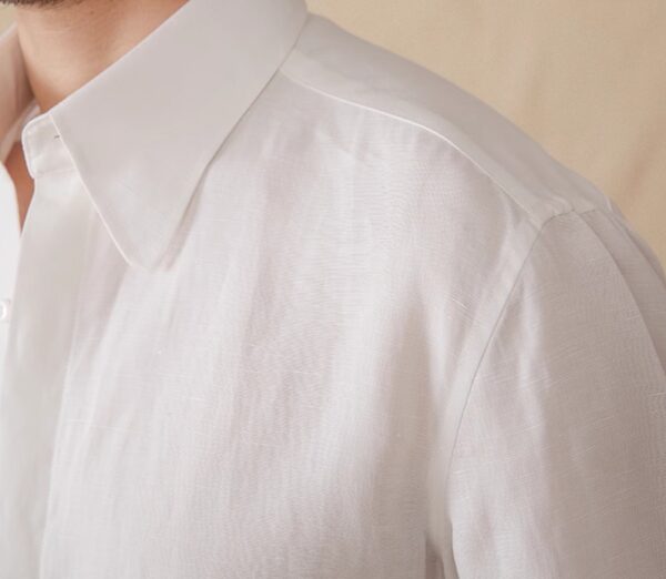 Skin-friendly Draping Lyocell Long Linen Sleeves Shirt - Image 5