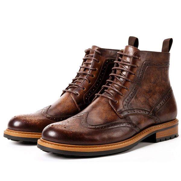 Casual Men's Leather Round Toe Martin Boots - Image 4