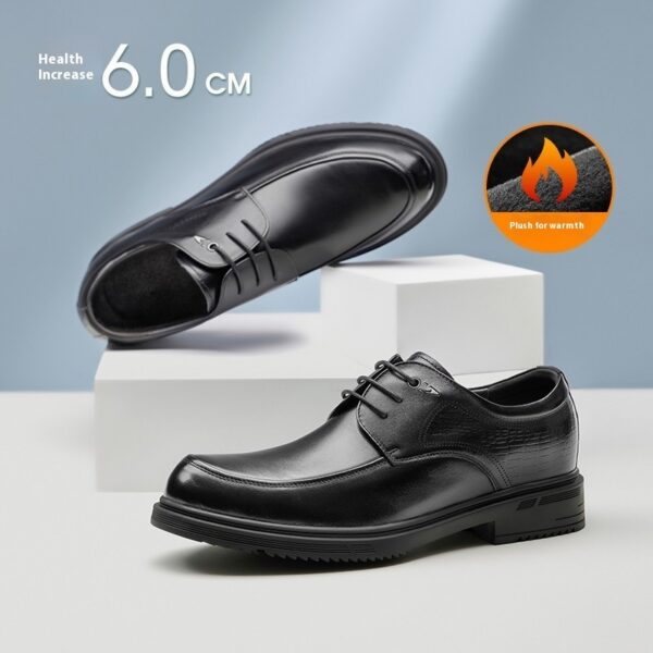Height Increasing Insole 8cm Business Formal Wear Derby Shoes Genuine Leather Men's Shoes - Image 7