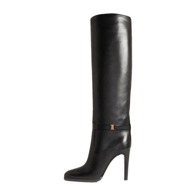 Lady High Round Toe Stiletto Heel Boots - Image 4