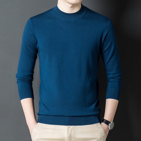 Men's Crew Neck Solid Color Knit Sweater - Image 2