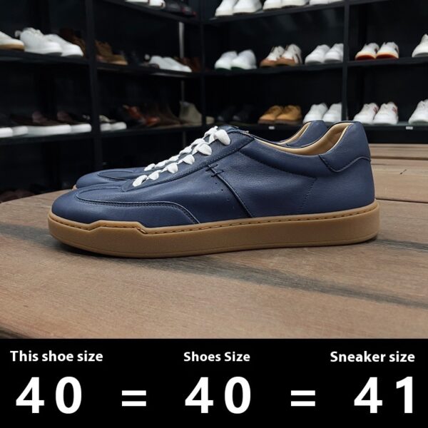 Cowhide Men's Trendy All-match Niche Casual Sneakers - Image 4