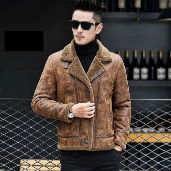 Fashion Personality Fur Integrated Men's Short Coat - Image 4