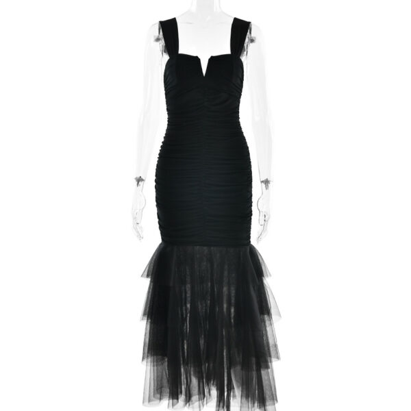 Sexy Patchwork Suspender Dress - Image 8