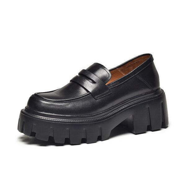 Women's Retro Black Height Increasing Shoes - Image 7