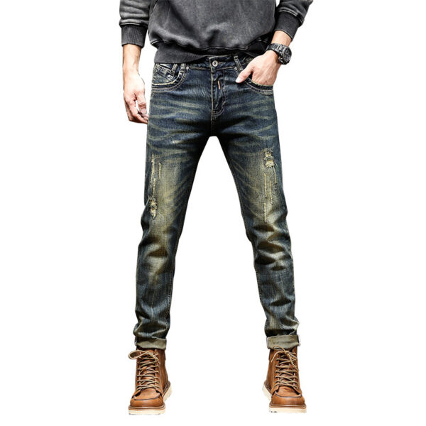 High-end Jeans Men's Stretch Nostalgic Retro - Image 3