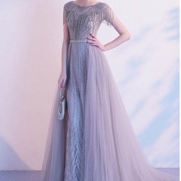 Heavy Banquet Luxury Temperament Celebrity Long Paragraph Fairy Gas Floating Yarn High Definition Party - Image 3