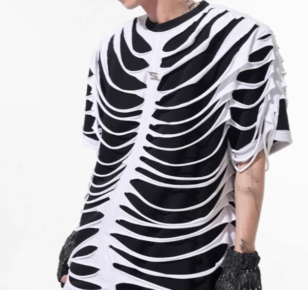 Special-interest Design Hollow Cut Bone T-shirt - Image 7