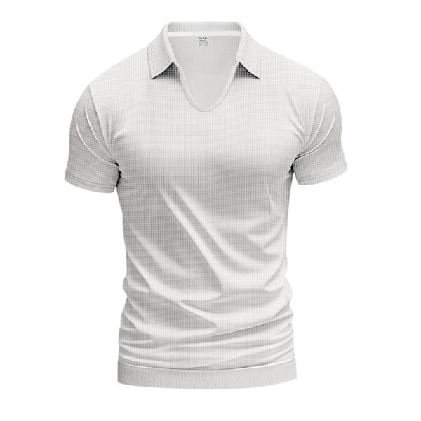 Men's Simplicity Casual V-neck Design Loose Trendy Short Sleeve - Image 6