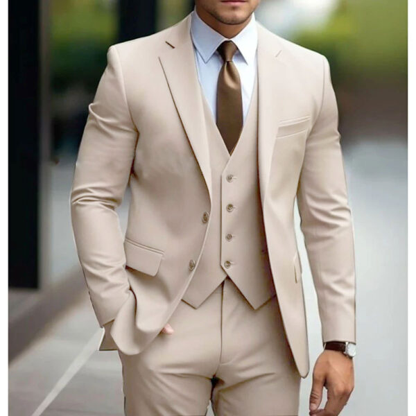 Business Casual Men's Three-piece Suit For Bridegroom Men's Wedding - Image 9