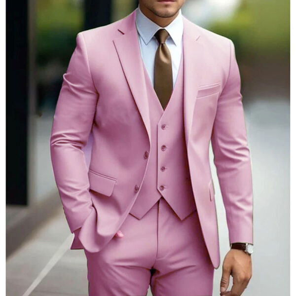 Business Casual Men's Three-piece Suit For Bridegroom Men's Wedding - Image 2