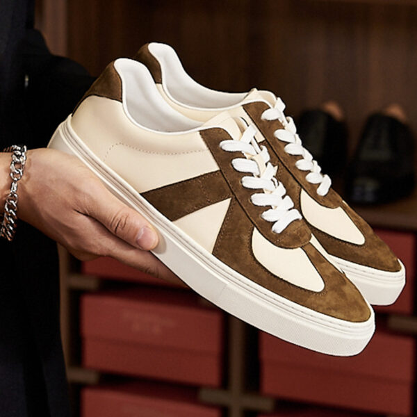 Retro Color Matching Couple Casual Flat Skateboard Shoes - Image 4