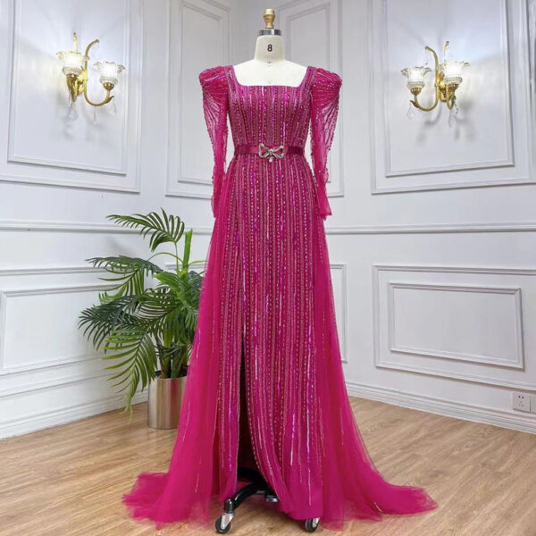 Rose Red Host Performance Evening Dress - Image 7