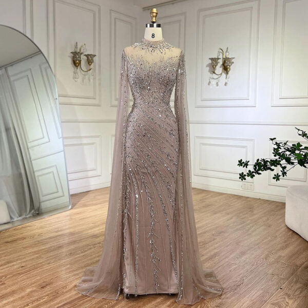 Elegant Flying Sleeves High-end Elegant Fishtail Banquet Host Dress - Image 4
