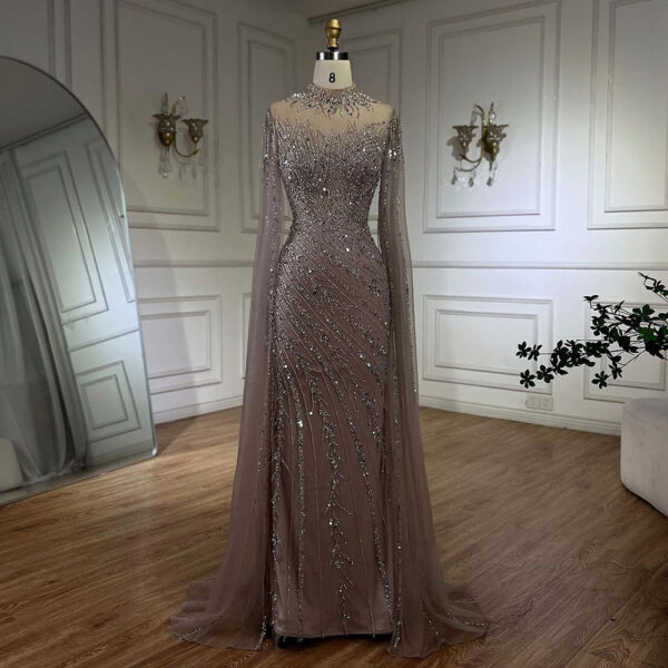 Elegant Flying Sleeves High-end Elegant Fishtail Banquet Host Dress - Image 6