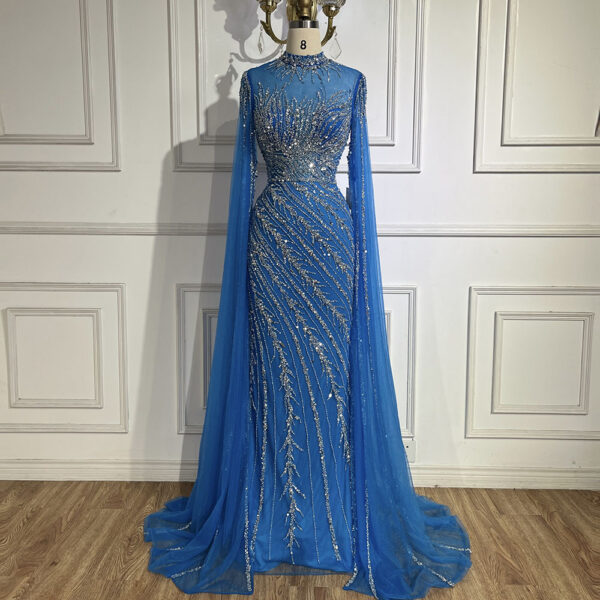 Elegant Flying Sleeves High-end Elegant Fishtail Banquet Host Dress - Image 9
