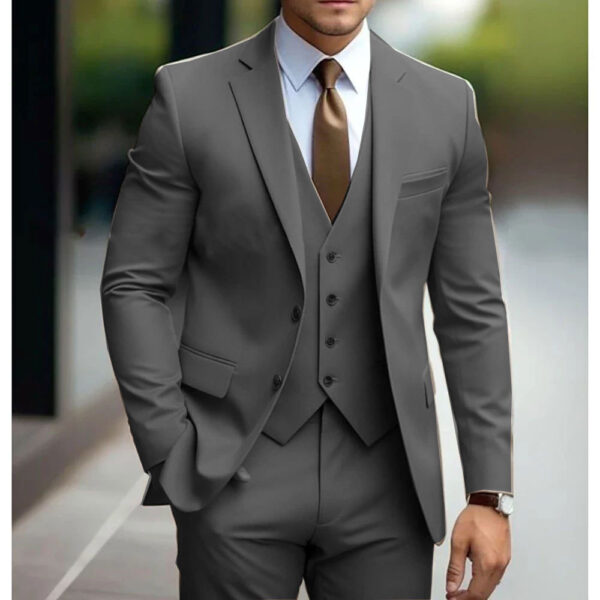 Business Casual Men's Three-piece Suit For Bridegroom Men's Wedding - Image 7