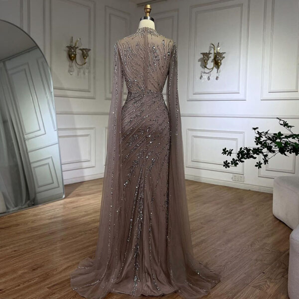 Elegant Flying Sleeves High-end Elegant Fishtail Banquet Host Dress - Image 3