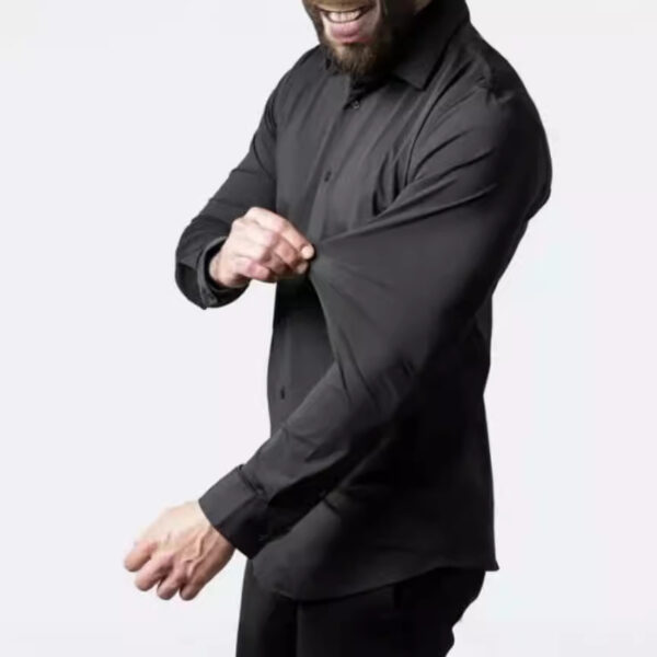Men's Sports And Leisure Long Sleeve Lapel Shirt - Image 4