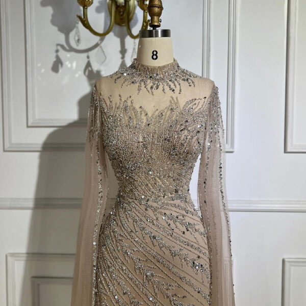 Elegant Flying Sleeves High-end Elegant Fishtail Banquet Host Dress - Image 7