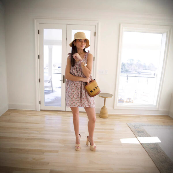 Women's French Style Vintage Floral Printed Loose Casual Strap Dress - Image 7
