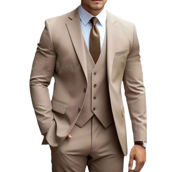Business Casual Men's Three-piece Suit For Bridegroom Men's Wedding - Image 4