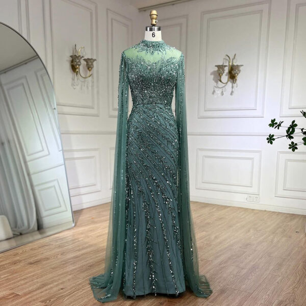Elegant Flying Sleeves High-end Elegant Fishtail Banquet Host Dress - Image 8