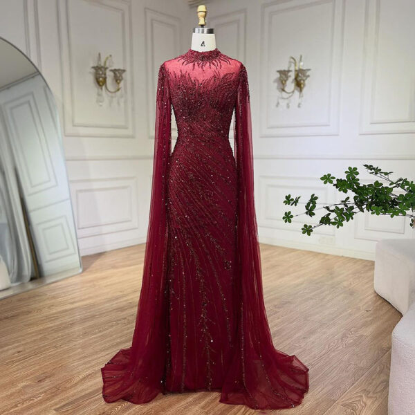 Elegant Flying Sleeves High-end Elegant Fishtail Banquet Host Dress - Image 10