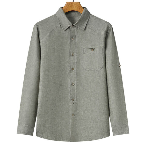 Pure Linen Cardigan Coat Spring And Summer Men's New Long Sleeve - Image 4