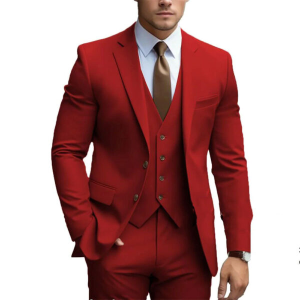 Business Casual Men's Three-piece Suit For Bridegroom Men's Wedding - Image 5
