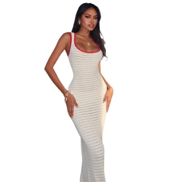 Sexy Backless Lace Up Sleeveless Versatile Knitted Dress - Image 5