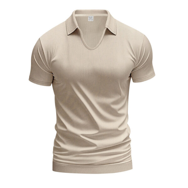 Men's Simplicity Casual V-neck Design Loose Trendy Short Sleeve - Image 9